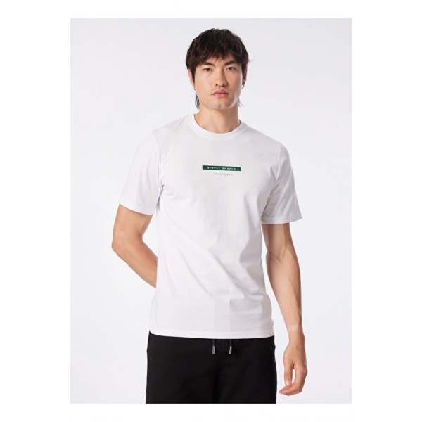 Jack & Jones Bisiklet Yaka Beyaz Erkek T-Shirt