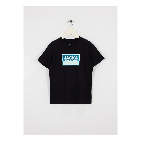 Jack & Jones Erkek Çocuk Baskılı Siyah T-Shirt