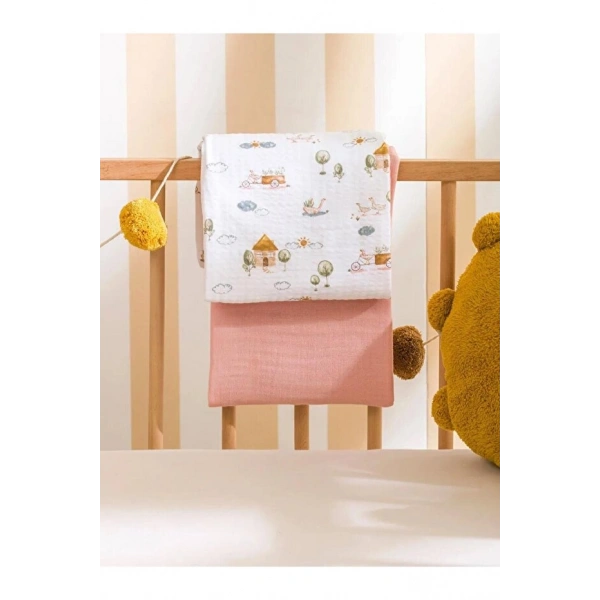 LC Waikiki Karışık Baskılı Kız Bebek Müslin Örtü 85x85 Cm