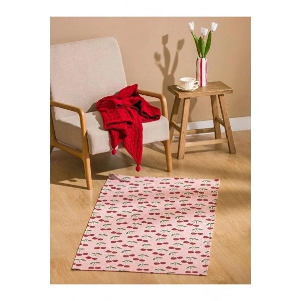 LC Waikiki Karışık Kiraz Baskılı Halı 70x140 Cm