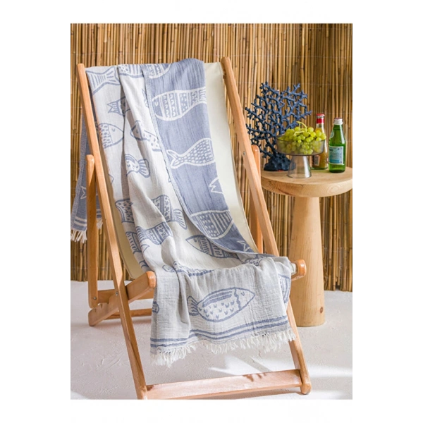LC Waikiki Balık Baskılı Plaj Havlusu 90x165 cm