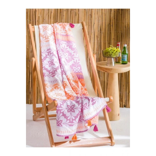 LC Waikiki Karışık Baskılı Pamuklu Plaj Havlusu 90x165 Cm