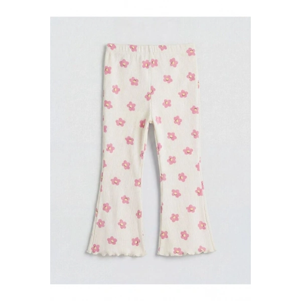 LC Waikiki Kız Bebek Çiçekli Tayt Pantolon