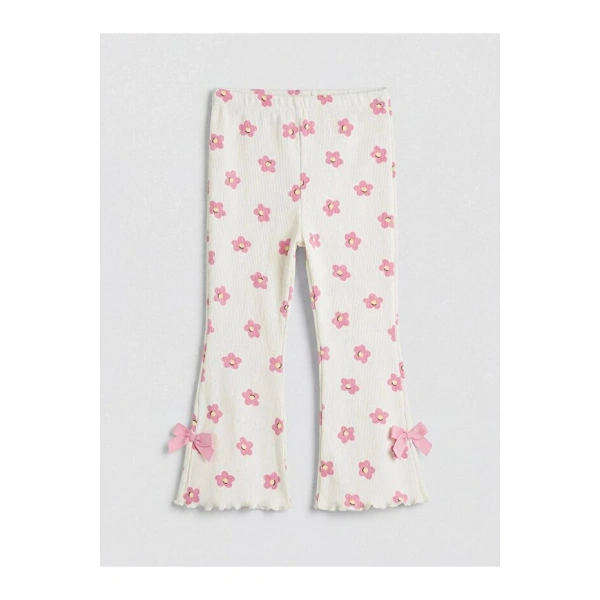 LC Waikiki Kız Bebek Çiçekli Tayt Pantolon