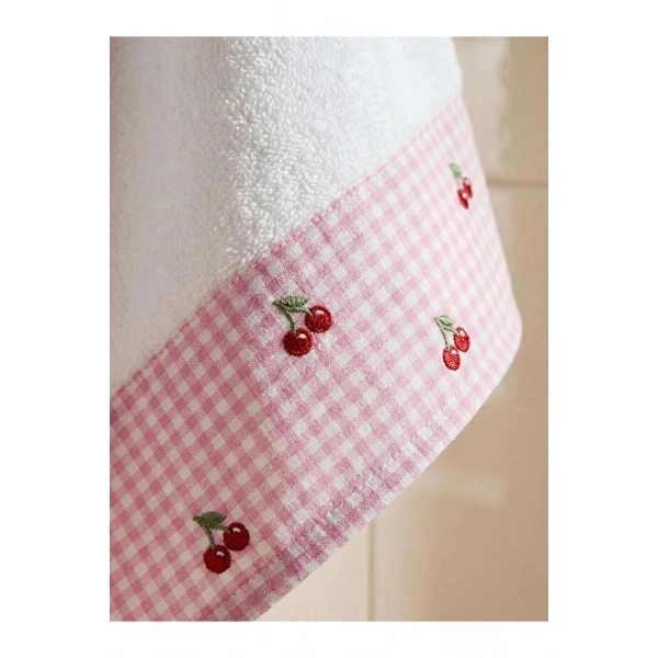LC Waikiki Pötikareli Kiraz Nakışlı Yüz Havlusu 50x80 Cm
