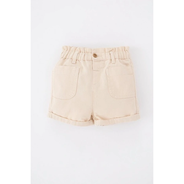 Defacto Kız Bebek Comfort Fit Gabardin Şort