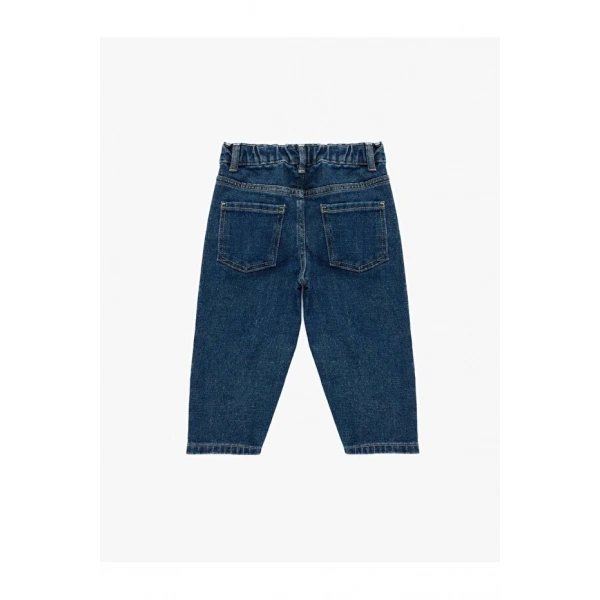Koton Erkek Bebek Beli Lastikli indigo Jean Pantolon