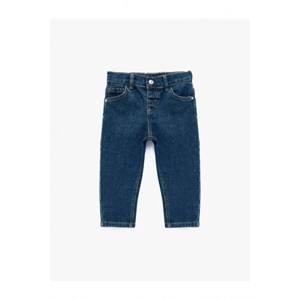 Koton Erkek Bebek Beli Lastikli indigo Jean Pantolon