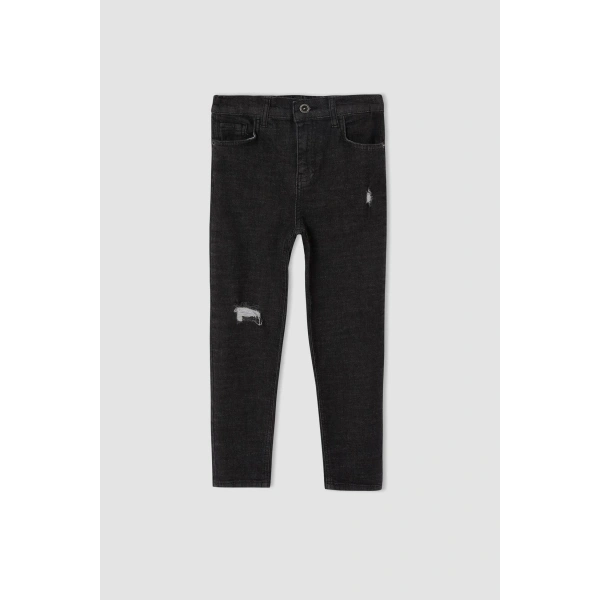 Defacto Erkek Çocuk Dad Fit Yırtık Detaylı Jean Pantolon
