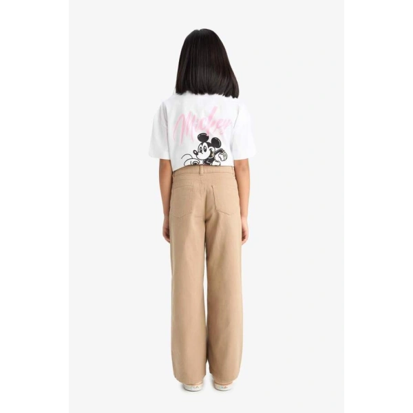 Defacto Kız Çocuk Wide Leg Geniş Paça Pamuklu Pantolon