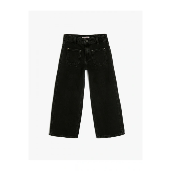 Koton Kız Çocuk Pamuklu Kot Pantolon - Wide Leg