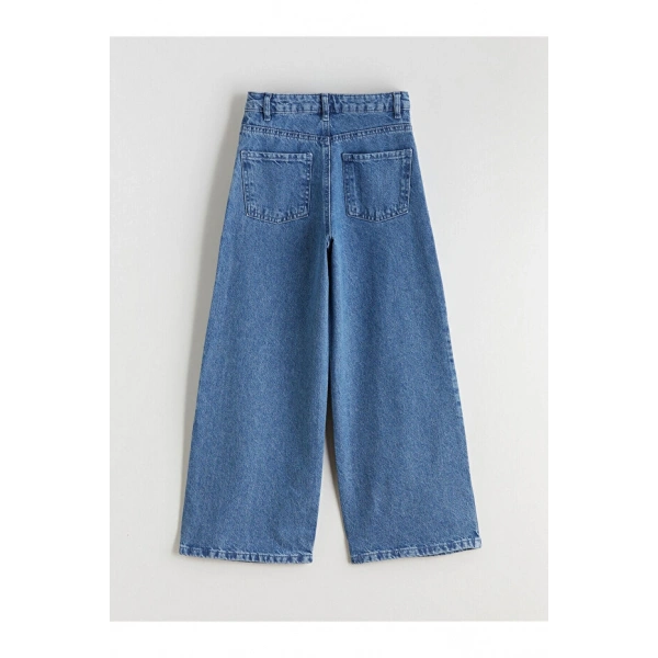 LC Waikiki Kız Çocuk Wideleg Taşlı Jean Pantolon