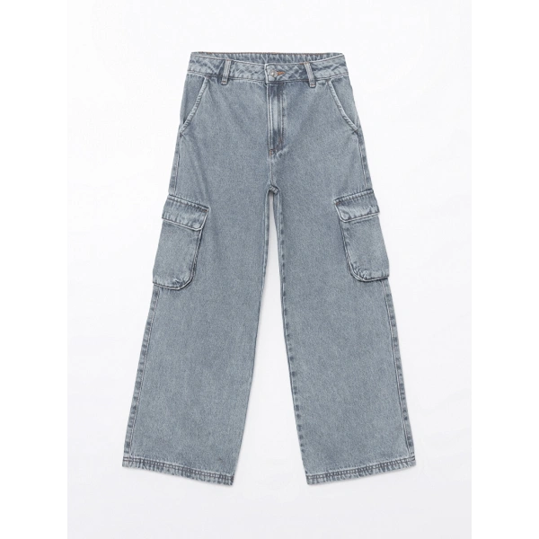 LC Waikiki Kız Çocuk Mavi Wideleg Jean Pantolon