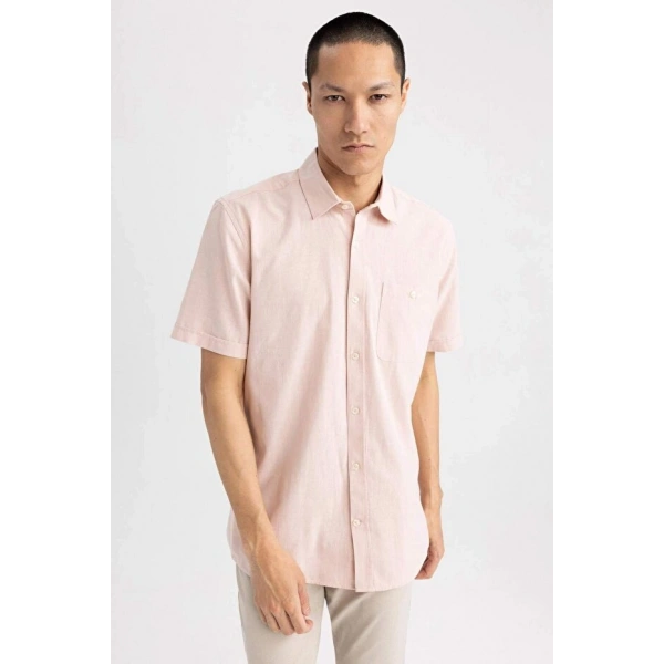 Defacto Erkek Regular Fit Polo Yaka Kısa Kollu %100 Pamuk Gömlek