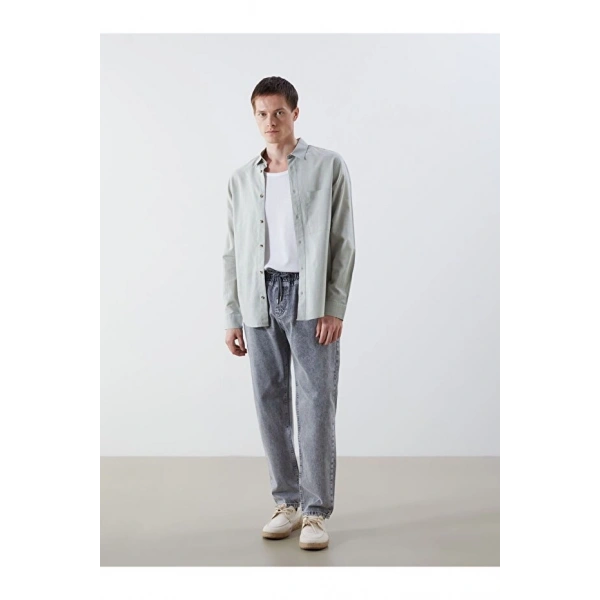 LC Waikiki Erkek Regular Fit Uzun Kollu Jean Gömlek