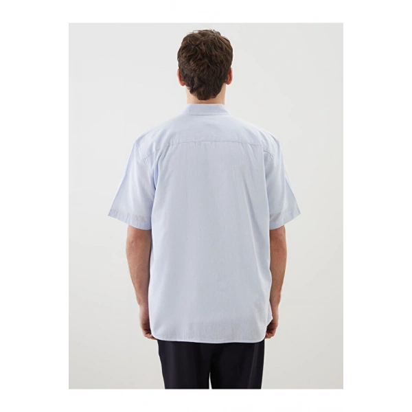 LC Waikiki Erkek Regular Fit Kısa Kollu Keten Karışımlı Gömlek
