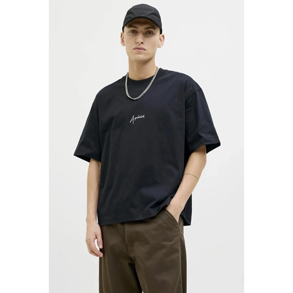 Jack & Jones Erkek Siyah Tişört
