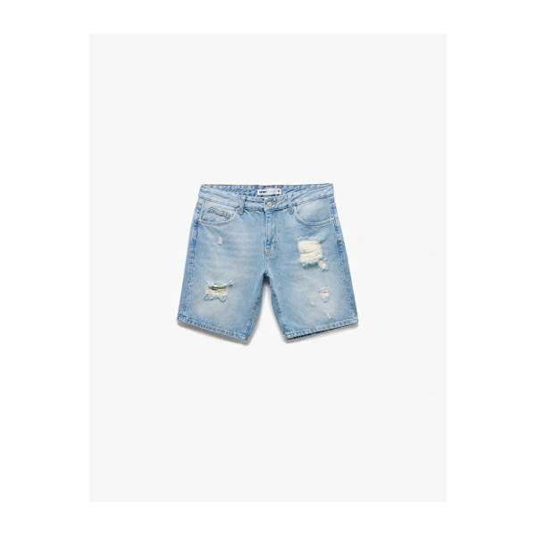 Koton Erkek indigo Jean Şort