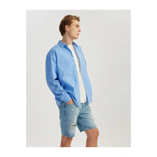 Koton Erkek indigo Jean Şort