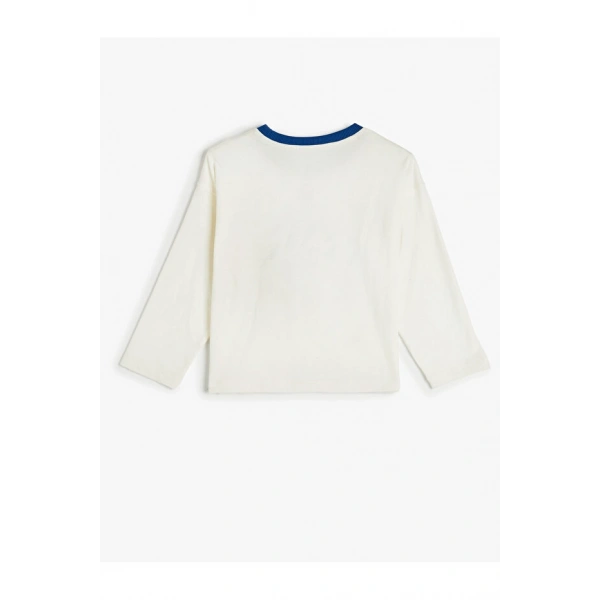 Koton Çocuk Kış Temalı Baskılı Uzun Kollu Bisiklet Yaka Sweatshirt