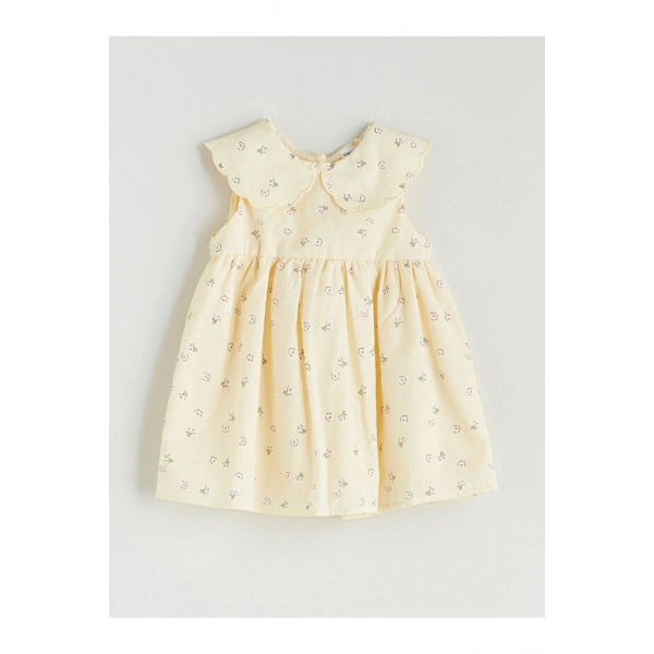 LC Waikiki Kız Bebek Bebe Yaka Çiçekli Elbise
