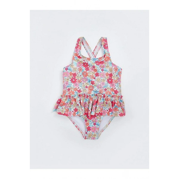 LC Waikiki Kız Bebek Askılı Baskılı Mayo