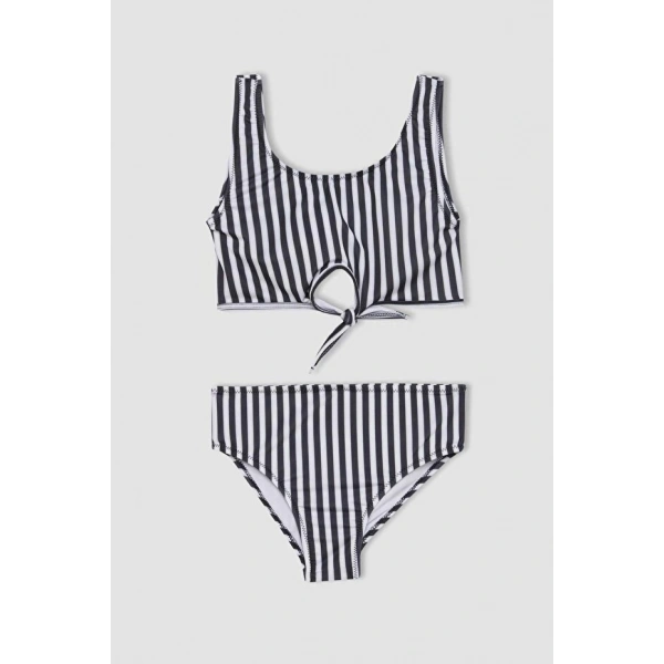 Defacto Kız Çocuk Çizgili Bikini Takımı