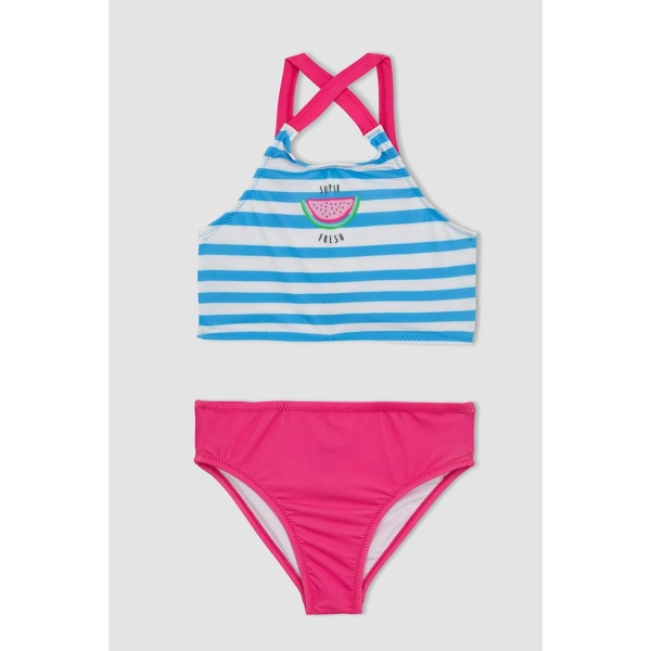Defacto Kız Çocuk Desenli Bikini Takımı