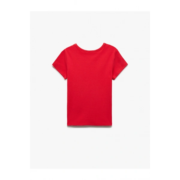 Koton Kadın Slim Fit Pamuklu Kısa Kollu Bisiklet Yaka Kadın Basic Tişört