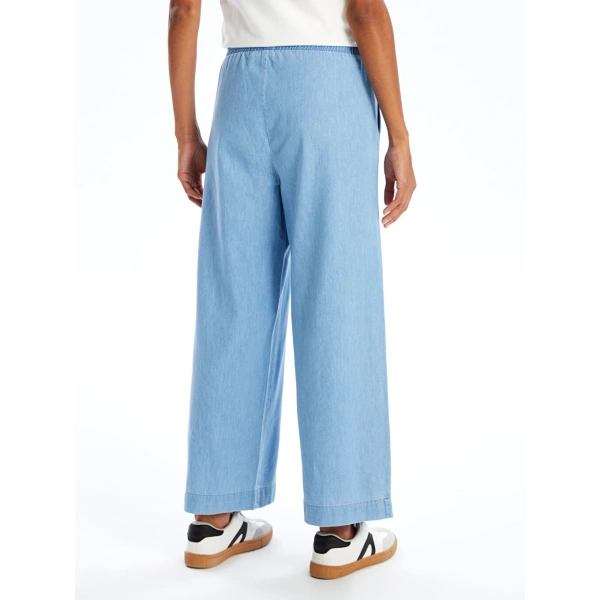 LC Waikiki Modest İndigo Beli Lastikli Straight Fit Kadın Jean Pantolon