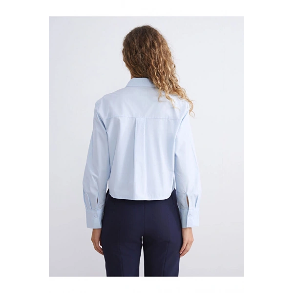 LC Waikiki Kadın Parlak Taşlı Oversize Poplin Kadın Gömlek