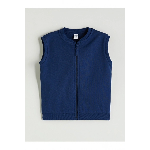 LC Waikiki Indigo Kolej Yaka Erkek Çocuk Yelek