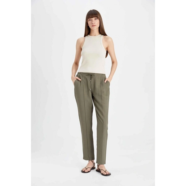 Defacto Jogger Pantolon Lastikli Bel Bağcıklı Basic Düz Paça