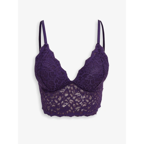 LC Waikiki Mürdüm Balensiz Dolgusuz Dantelli Bralet