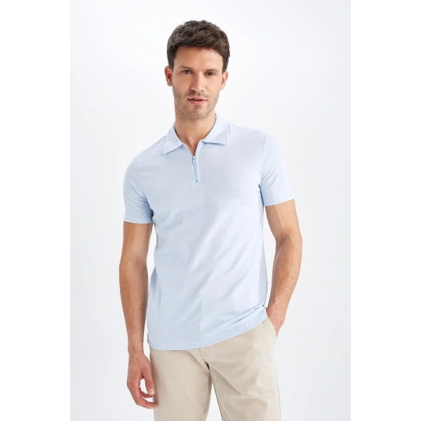 Defacto Slim Fit Polo Yaka Pamuklu Penye Tişört