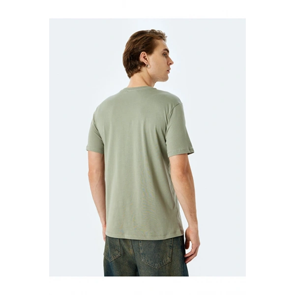 Koton Slogan Baskılı Pamuklu Kısa Kollu Bisiklet Yaka Slim Fit Tişört