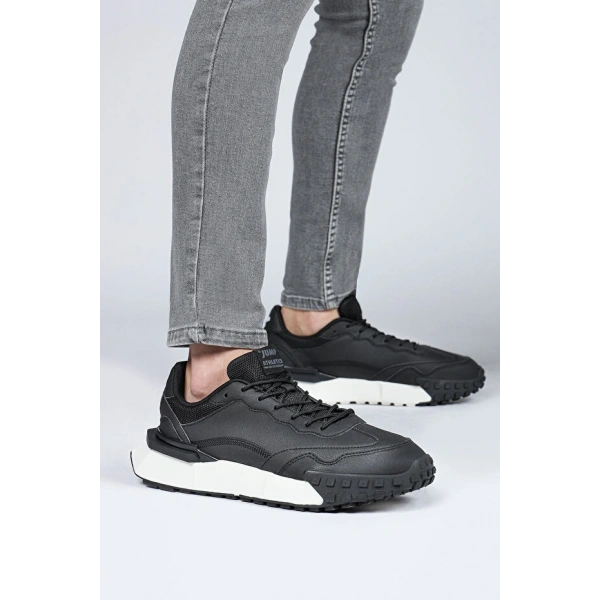 Jump Siyah - Beyaz Erkek Sneaker Günlük Spor Ayakkabı