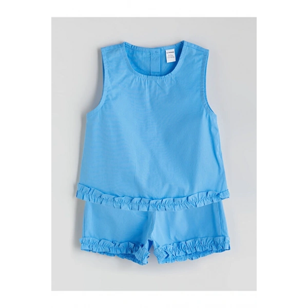 LC Waikiki Basic Poplin Kız Çocuk Bluz ve Şort 2li