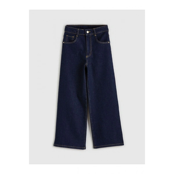 LC Waikiki Indigo Wideleg Kız Çocuk Jean Pantolon