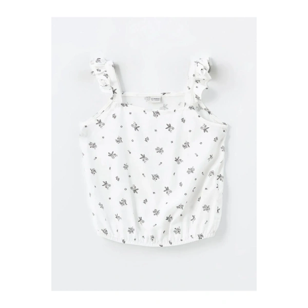 LC Waikiki Kare Yaka Çiçekli Kız Çocuk Crop Bluz