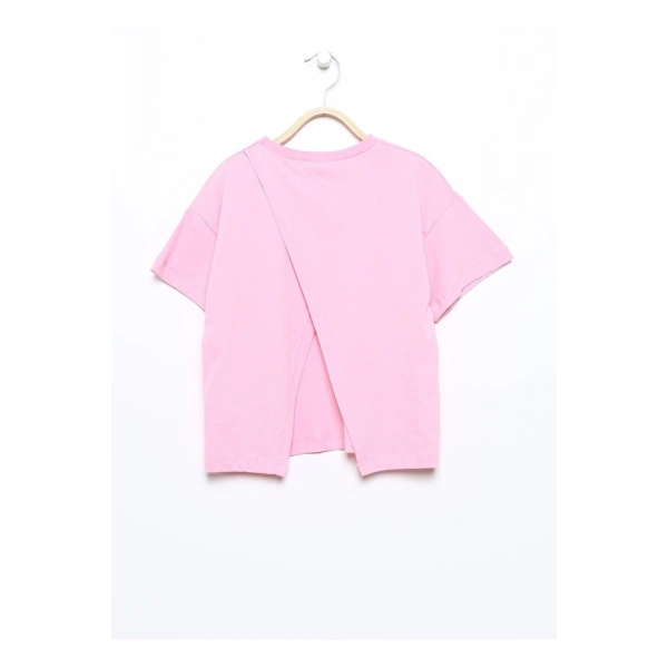 Koton Düz Pembe Kız Çocuk T-shirt