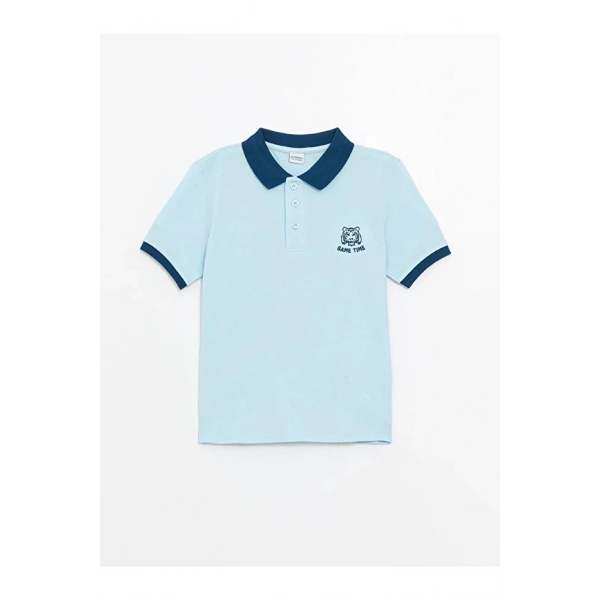 LC Waikiki Polo Yaka Nakışlı Kısa Kollu Erkek Çocuk Tişört