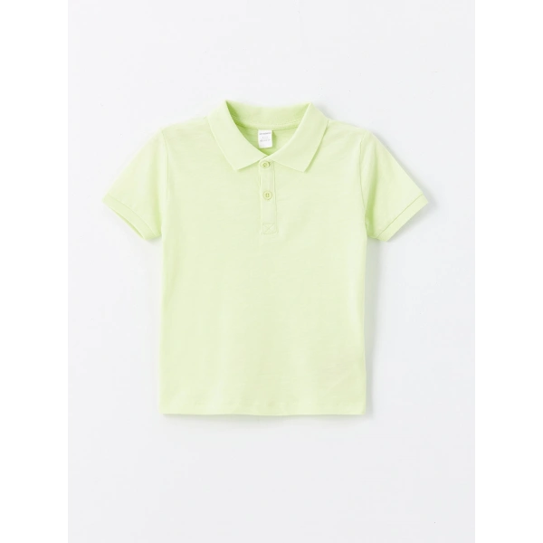 LC Waikiki Yeşil Polo Yaka Kısa Kollu Basic Erkek Bebek Tişört