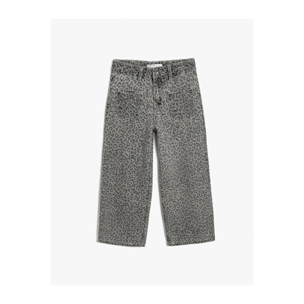 Koton Kot Pantolon Bol Paça Beli Lastikli Pamuklu - Wide Leg Jean