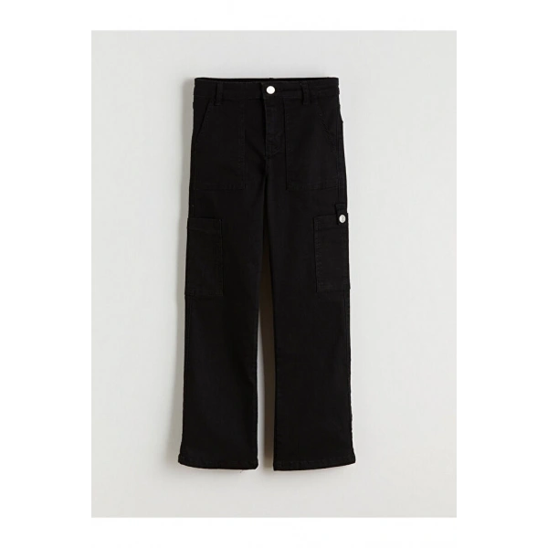 LC Waikiki Yeni Sezon Slim Fit Kız Çocuk Kargo Jean Pantolon
