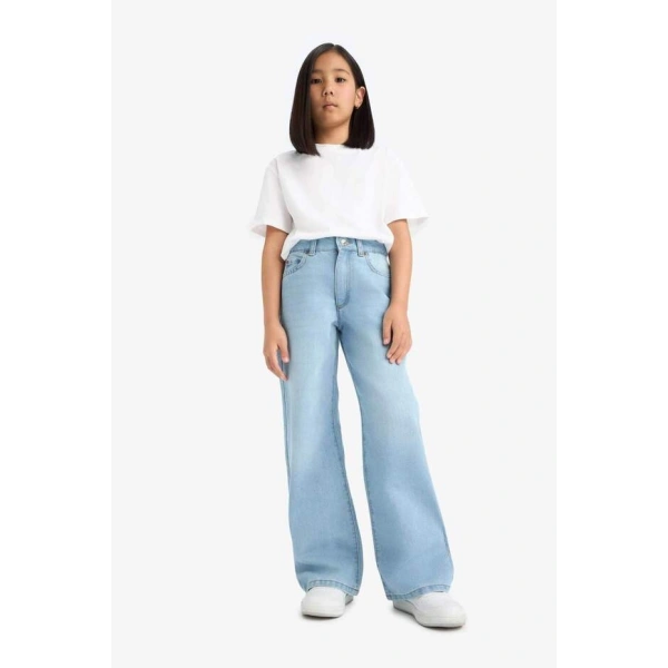 Defacto Straight Wide Standart Paça Jean Pantolon Kız Çocuk