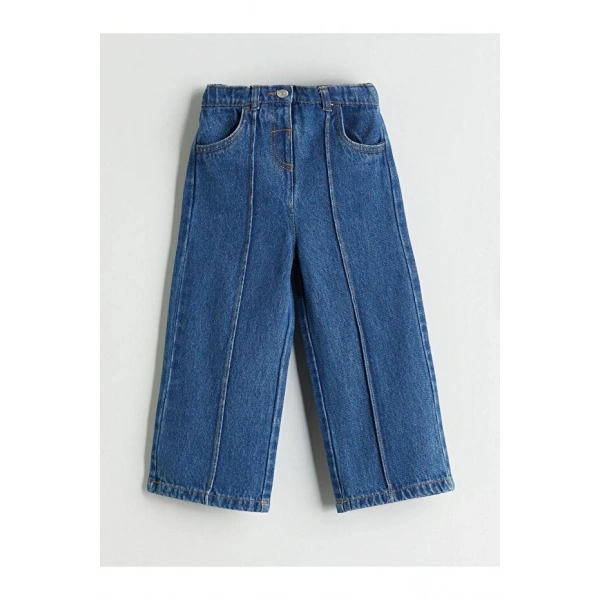 LC Waikiki Beli Ayarlanabilir Kız Çocuk Jean Pantolon