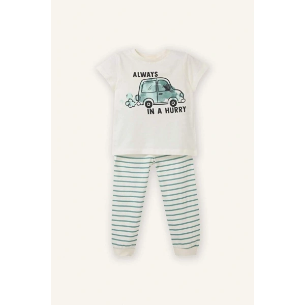 Defacto Araç Baskılı 2li Pijama Takımı Erkek Bebek