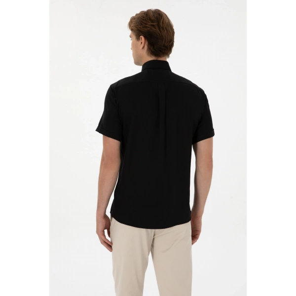 U.S. Polo Assn. Erkek Siyah Kısa Kollu Gömlek