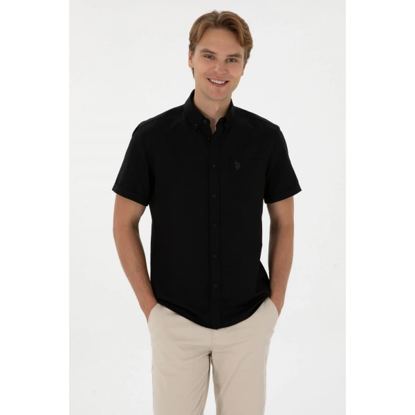 U.S. Polo Assn. Erkek Siyah Kısa Kollu Gömlek